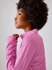 Nike Flamingo Pink Dri-FIT Long Sleeve Half Zip Top - Image 5 of 6