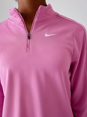 Nike Flamingo Pink Dri-FIT Long Sleeve Half Zip Top - Image 6 of 6