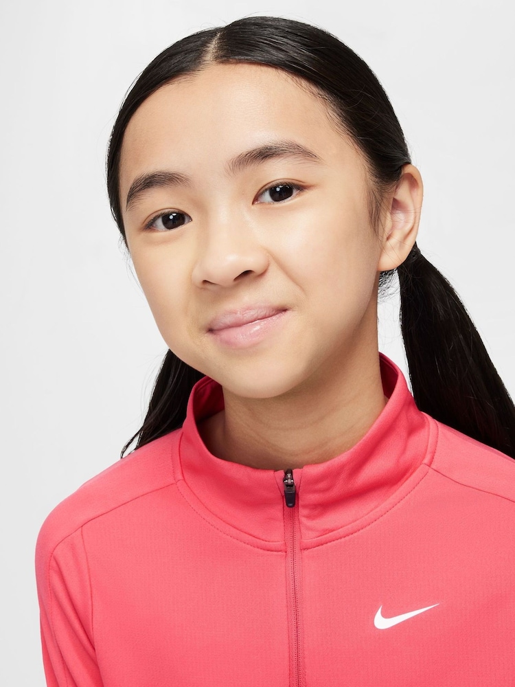 Nike Bright Pink Dri-FIT Long Sleeve Half Zip Top - Image 4 of 7