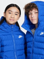Niebieski - Kurtka z kapturem i syntetycznym wypełnieniem Nike - Image 4 of 7