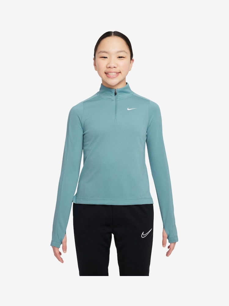 Denimová tyrkysová - Nike Dri-FIT Long Sleeve Half Zip Top - Obrázok 1 z 3