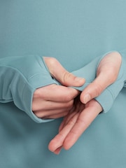 Denimová tyrkysová - Nike Dri-FIT Long Sleeve Half Zip Top - Obrázok 3 z 3