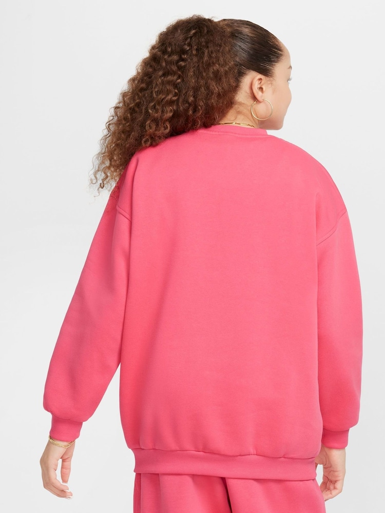 Nike Bright Pink Oversized Club Fleece Sweatshirt - Image 2 of 4