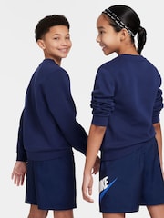 Nike Blue Club Fleece Logo Sweatshirt - Image 1 of 4