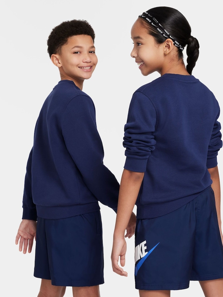 Nike Blue Club Fleece Logo Sweatshirt - Image 1 of 4
