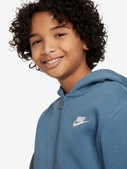 Nike Aegean Blue Club Fleece Zip Through Hoodie - Image 3 of 6