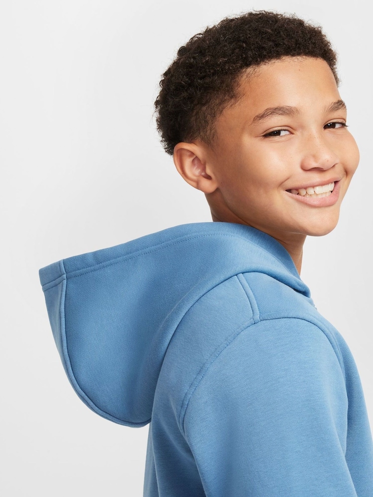 Nike Aegean Blue Club Fleece Zip Through Hoodie - Image 5 of 6