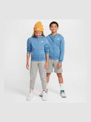 Nike Aegean Blue Club Fleece Zip Through Hoodie - Image 6 of 6