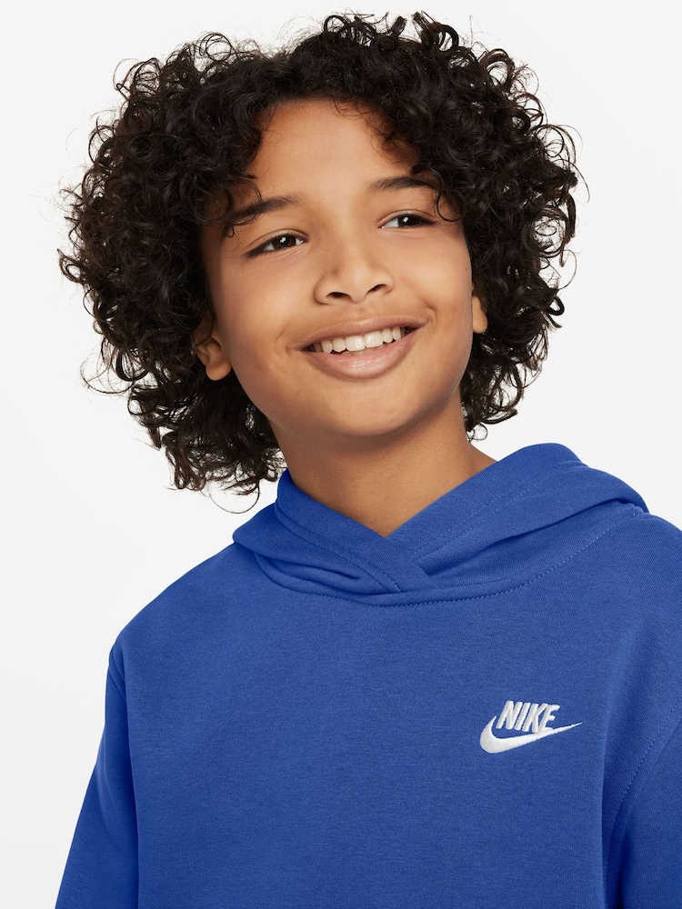 Nike Royal Blue Club Fleece Overhead Hoodie - Image 3 of 3