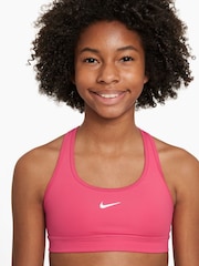 Ярко-розовый - Nike Dri-FIT Swoosh Support Bra - Image 3 of 3