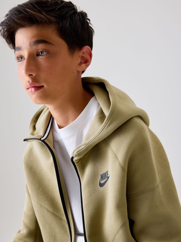 Nike Brown Tech Fleece Zip Through Hoodie - Image 4 of 6