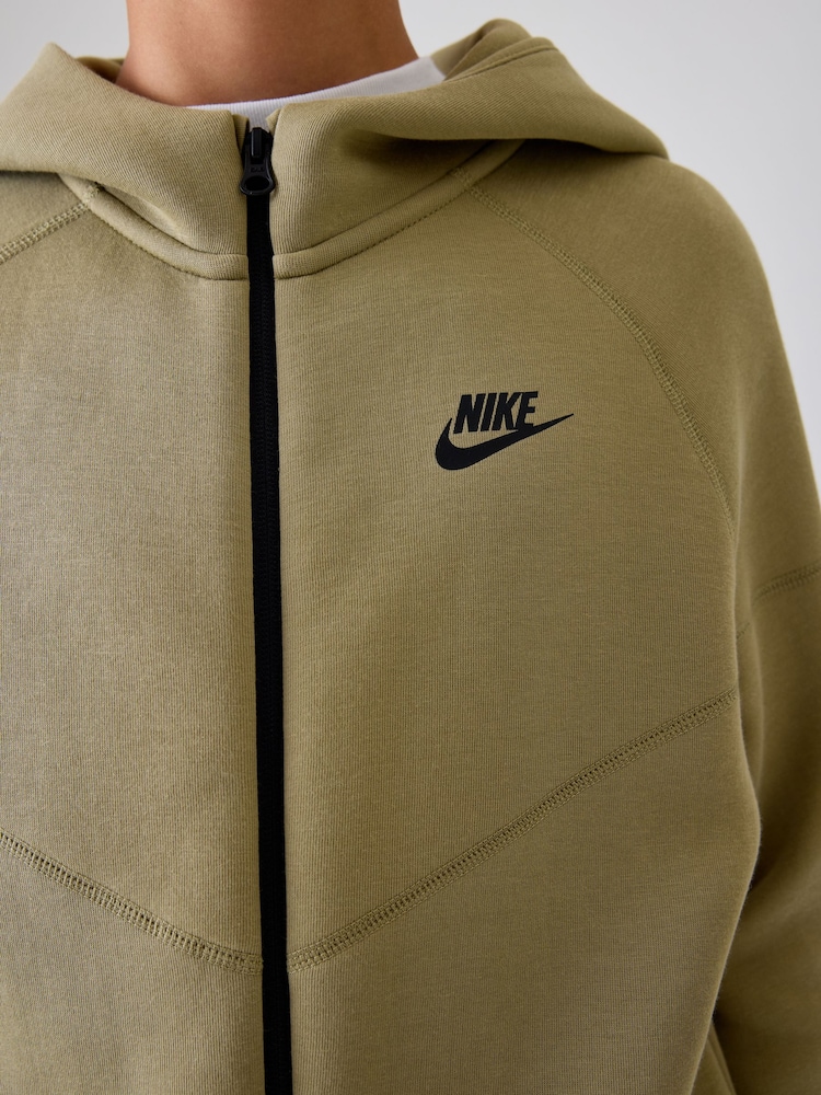 Nike Brown Tech Fleece Zip Through Hoodie - Image 5 of 6