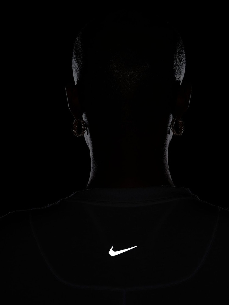Nike White Dri-Fit One Relaxed Short Sleeve Top - Image 8 of 8