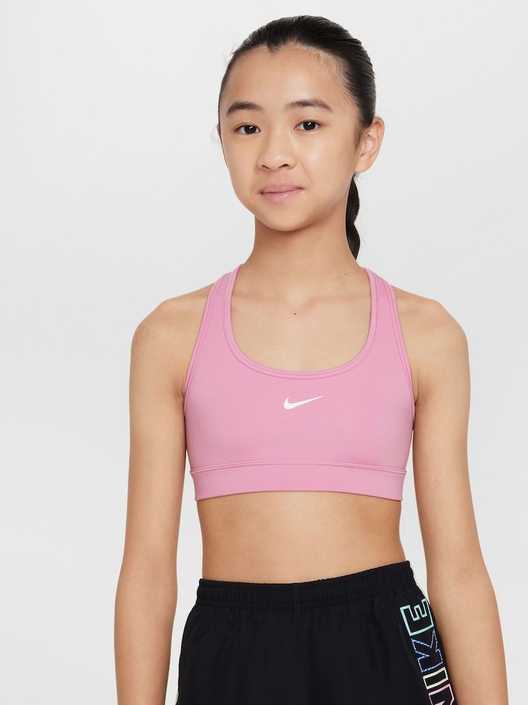 Nike Pink Dri-FIT Swoosh Support Bra - Image 1 of 6