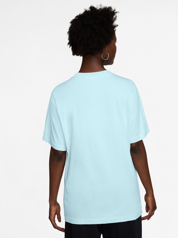 Nike Light Blue Oversized Mini Swoosh Sportswear 100% Cotton T-Shirt - Image 2 of 3