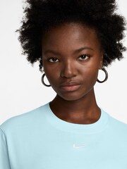 Nike Light Blue Oversized Mini Swoosh Sportswear 100% Cotton T-Shirt - Image 3 of 3