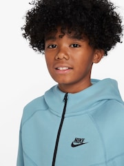 Nike Turquoise Tech Fleece Zip Through Hoodie - Image 3 of 6