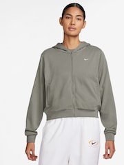 Nike Khaki Green Sportswear Chill Terry Loose Full-Zip French Terry Hoodie - Image 1 of 3