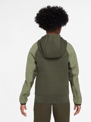 Nike Oil Green/Khaki Tech Fleece Zip Through Hoodie - Image 2 of 3