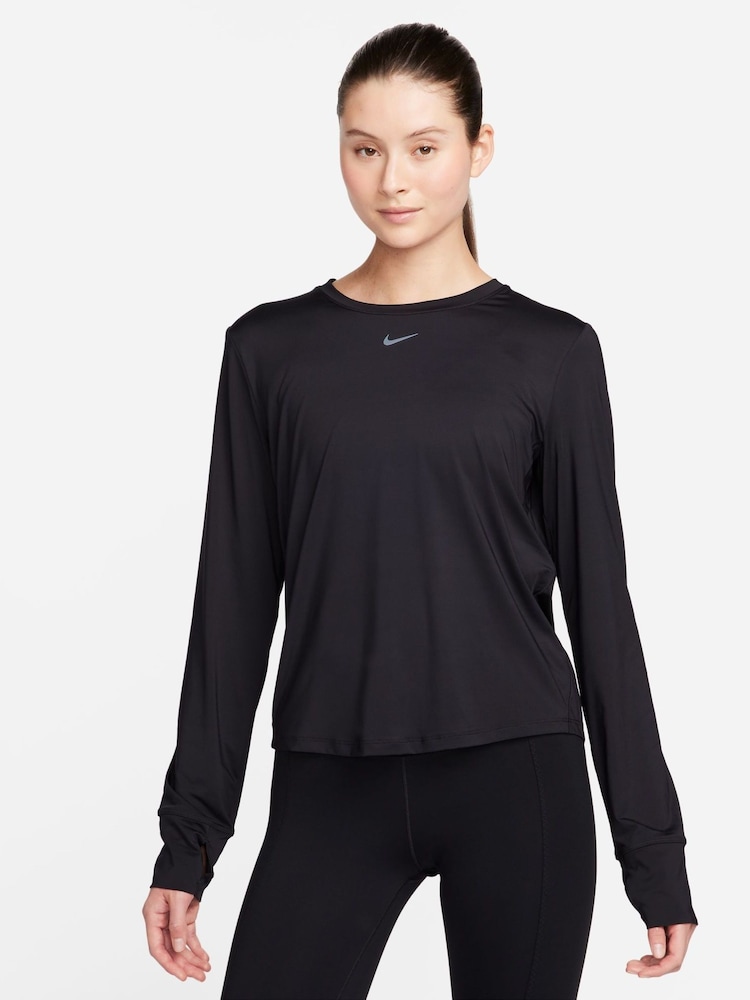 Nike Black Dri-FIT One Classic Long-Sleeve Fitness Top - Image 1 of 6