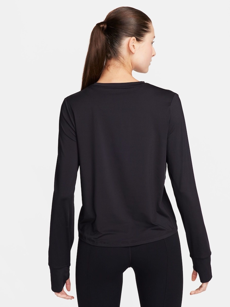 Nike Black Dri-FIT One Classic Long-Sleeve Fitness Top - Image 2 of 6
