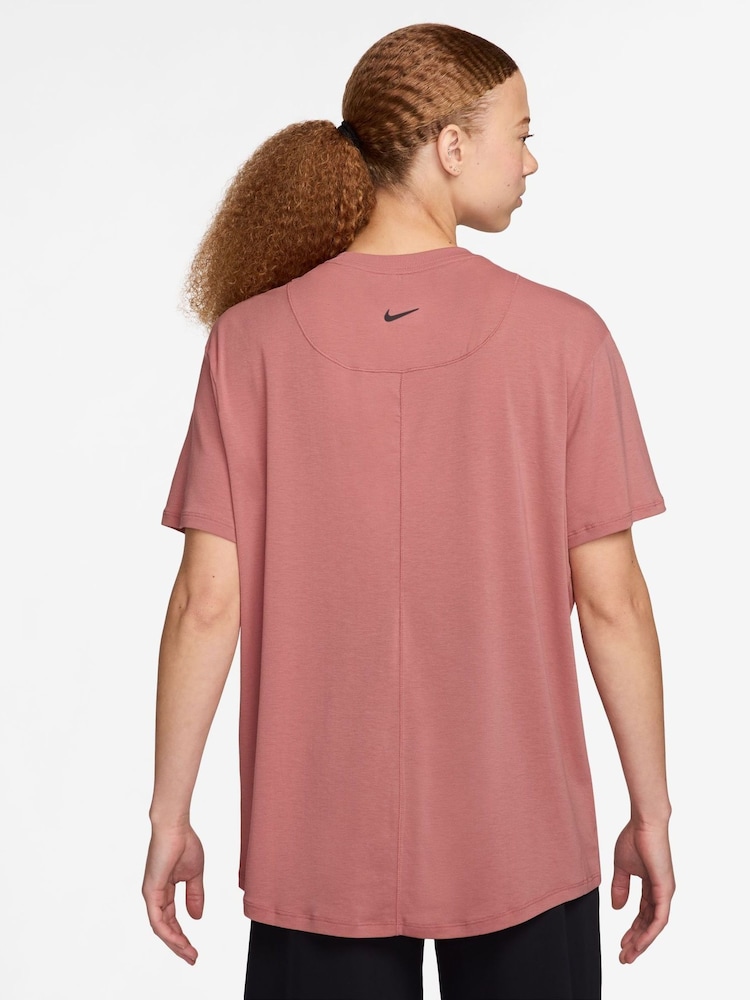 Nike Pink One Relaxed Dri-Fit Short Sleeve Top - Image 2 of 3
