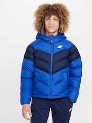 Nike Blue/Navy Synthetic Fill Hooded Jacket - Image 1 of 8