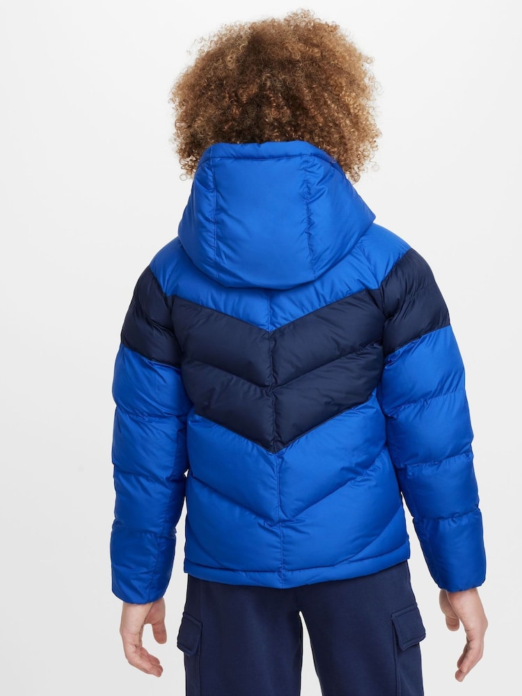 Nike Blue/Navy Synthetic Fill Hooded Jacket - Image 2 of 8