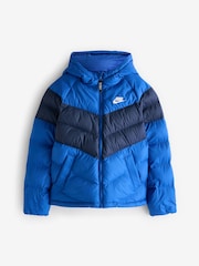 Nike Blue/Navy Synthetic Fill Hooded Jacket - Image 8 of 8