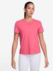 Nike Bright Pink One Classic Dri-FIT Short Sleeve Top - Image 1 of 3