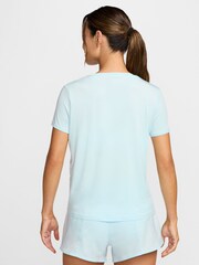 Nike Light Blue One Swoosh Dri-FIT Short-Sleeve Graphic Running Top - Image 2 of 5