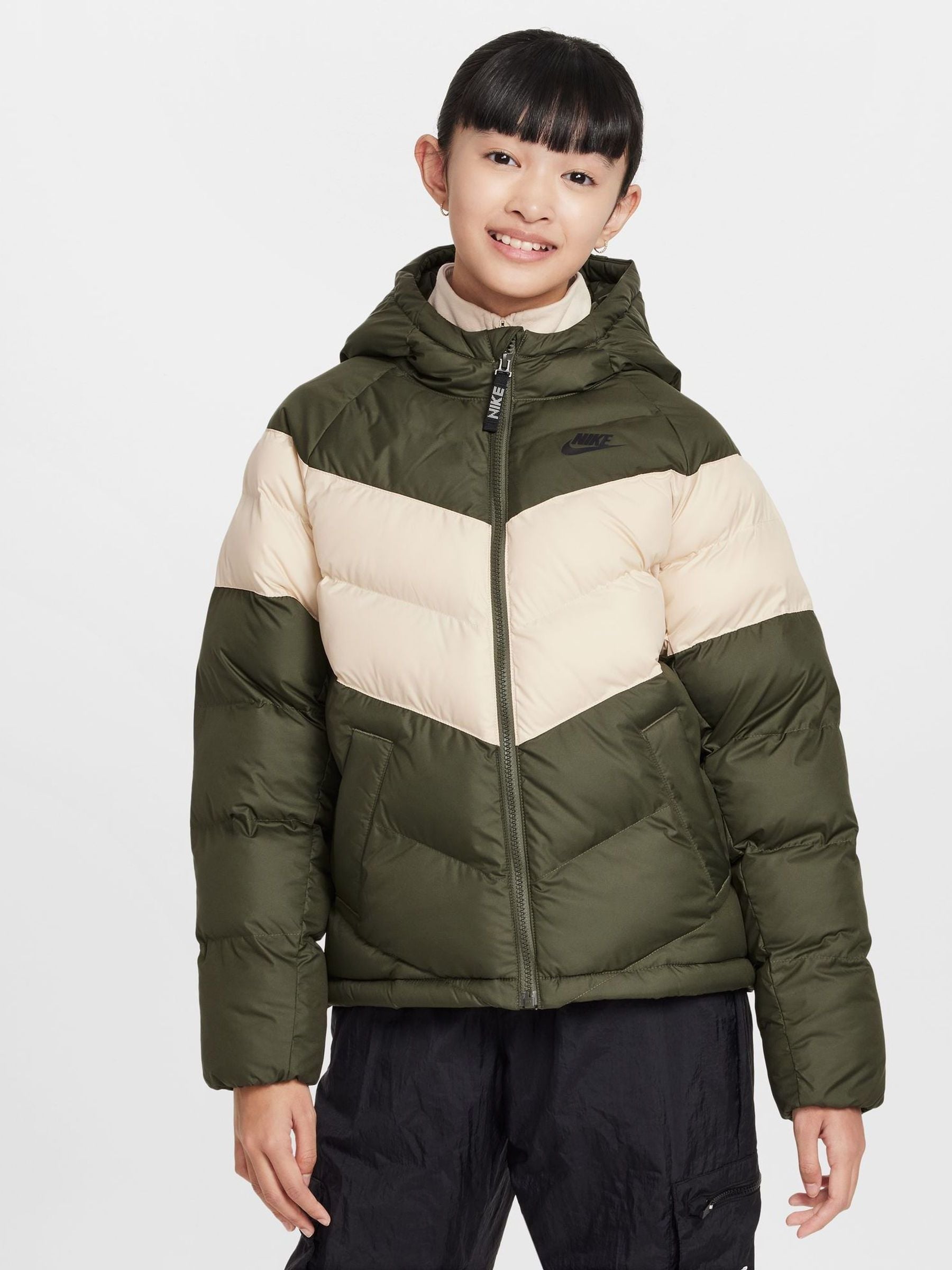 nike puffer jacket khaki