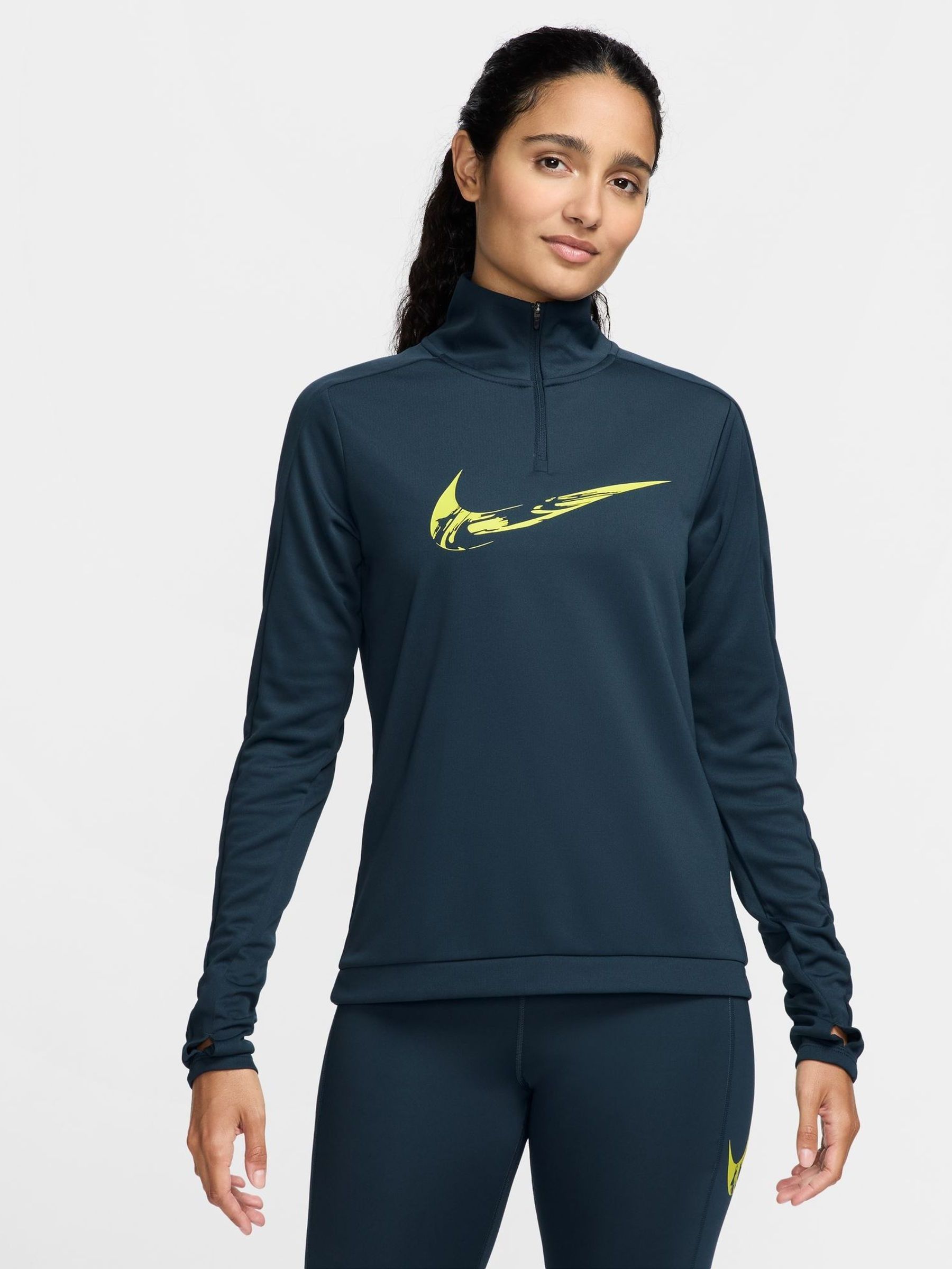 Przegl daj Niebieski Nike Swoosh Half Zip Long Sleeve Running Top from Next Poland