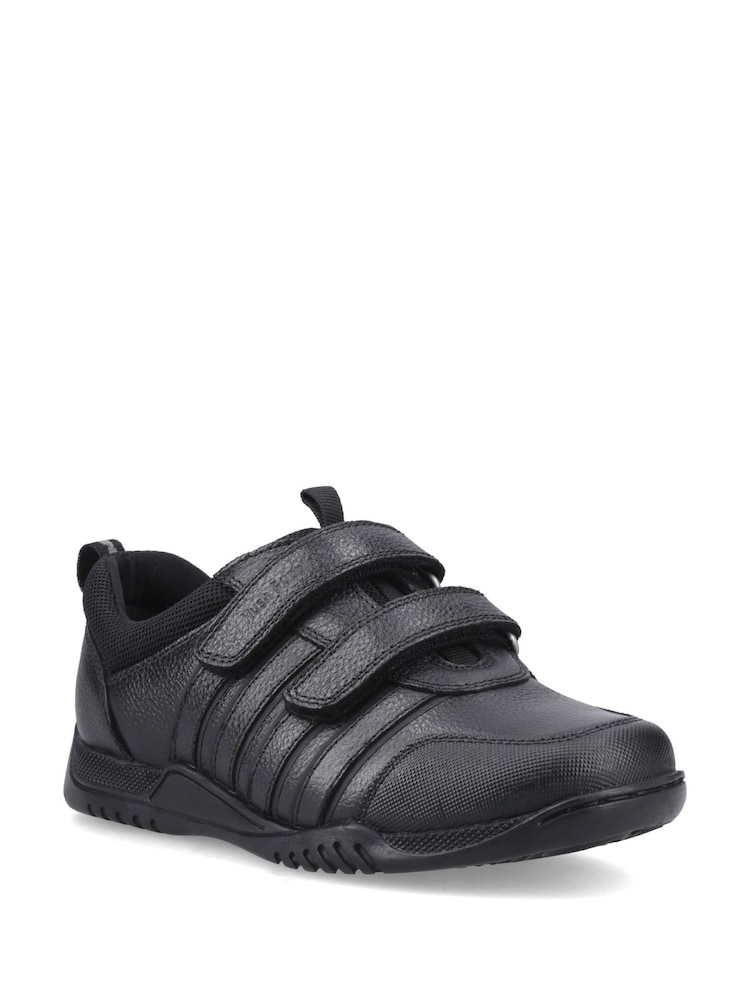 Hush Puppies Black Josh 2 Touch Fastening Junior School Shoes - Image 2 of 4