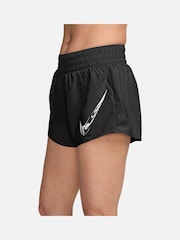 Nike Black One Dri-FIT Swoosh Mid-Rise Brief-Lined Graphic Shorts - Image 3 of 4