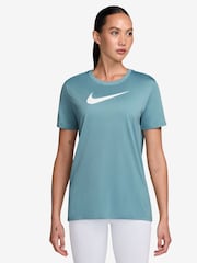 Nike Light Blue Dri-FIT Graphic Swoosh Short Sleeve T-Shirt - Image 1 of 3