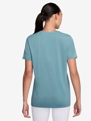 Nike Light Blue Dri-FIT Graphic Swoosh Short Sleeve T-Shirt - Image 2 of 3