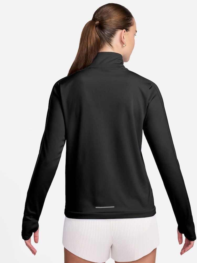 Nike Black Swoosh Half Zip Long Sleeve Running Top - Image 2 of 4