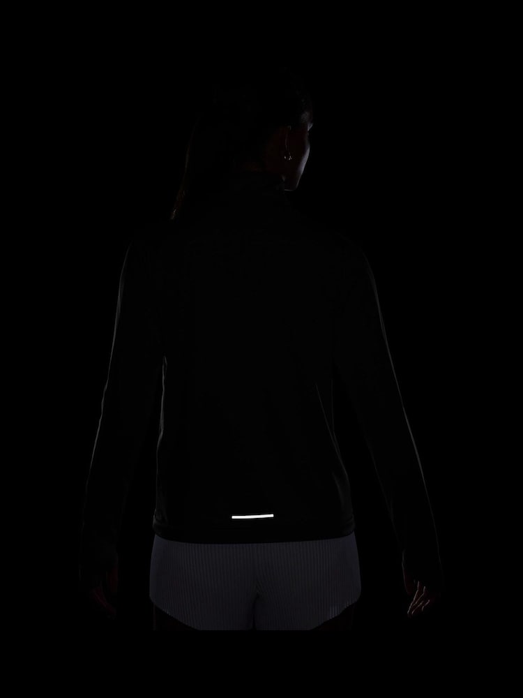 Nike Black Swoosh Half Zip Long Sleeve Running Top - Image 4 of 4