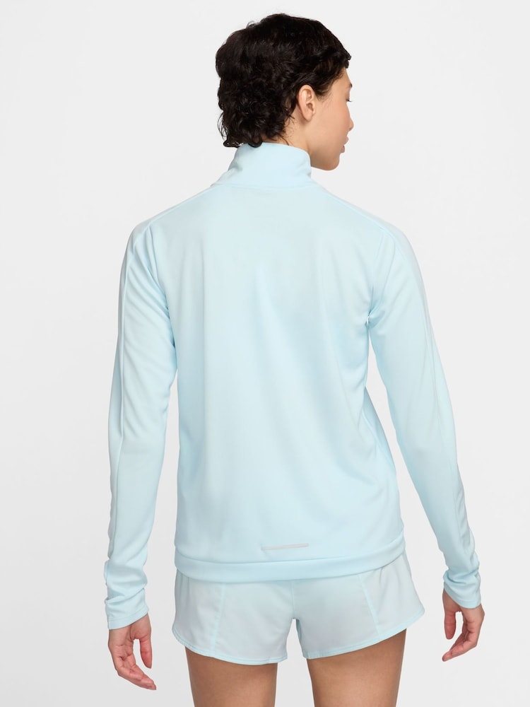 Nike Light Blue Swoosh Half Zip Long Sleeve Running Top - Image 2 of 5
