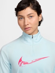 Nike Light Blue Swoosh Half Zip Long Sleeve Running Top - Image 4 of 5