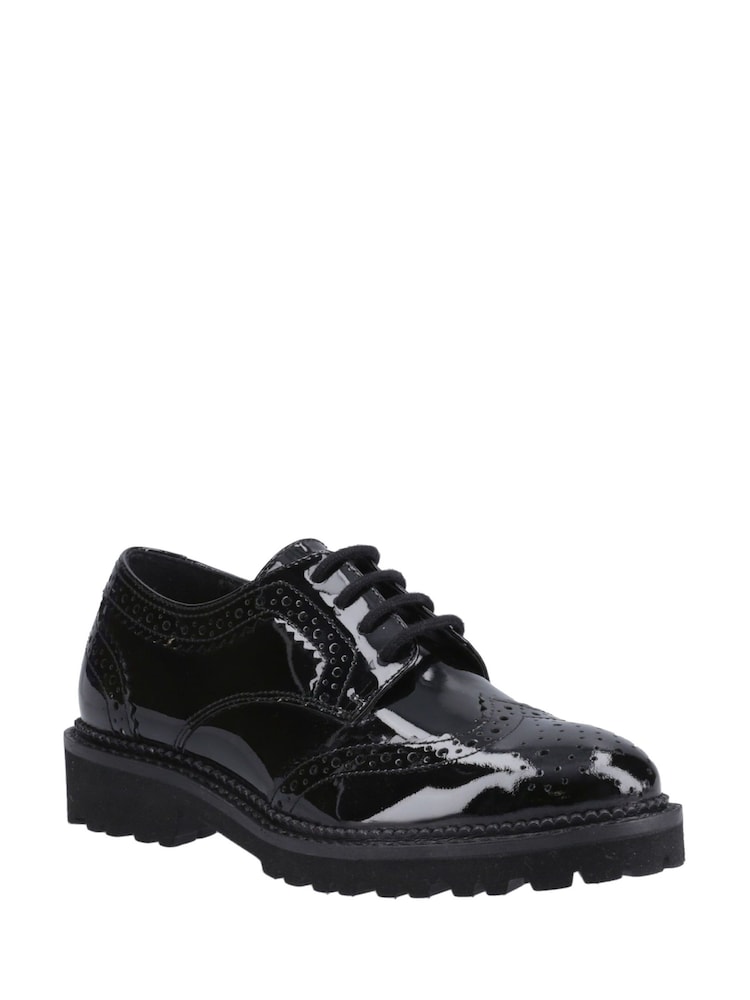 Hush Puppies Black Patent Gabi Lace Up Junior School Shoes - Image 2 of 4 Hush Puppies Black Patent Gabi Lace Up Junior School Shoes - Image 2 of 4