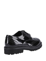 Hush Puppies Black Patent Gabi Lace Up Junior School Shoes - Image 3 of 4