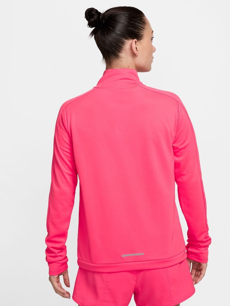 Nike Bright Pink Swoosh Half Zip Long Sleeve Running Top - Image 2 of 6
