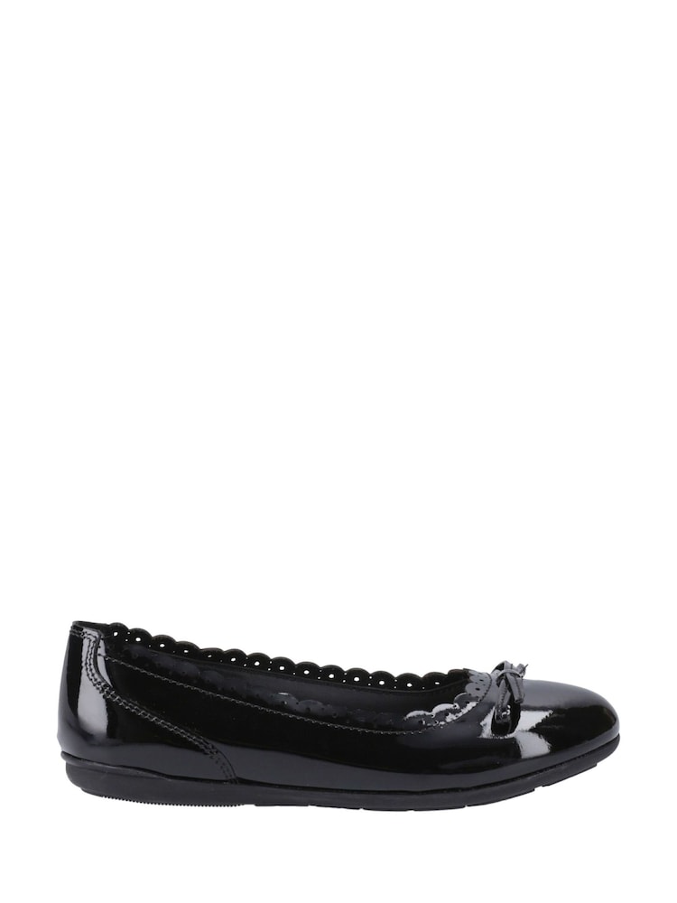 Hush Puppies Black Lillie Ballerina Patent Junior School Shoes - Image 1 of 5 Hush Puppies Black Lillie Ballerina Patent Junior School Shoes - Image 1 of 5