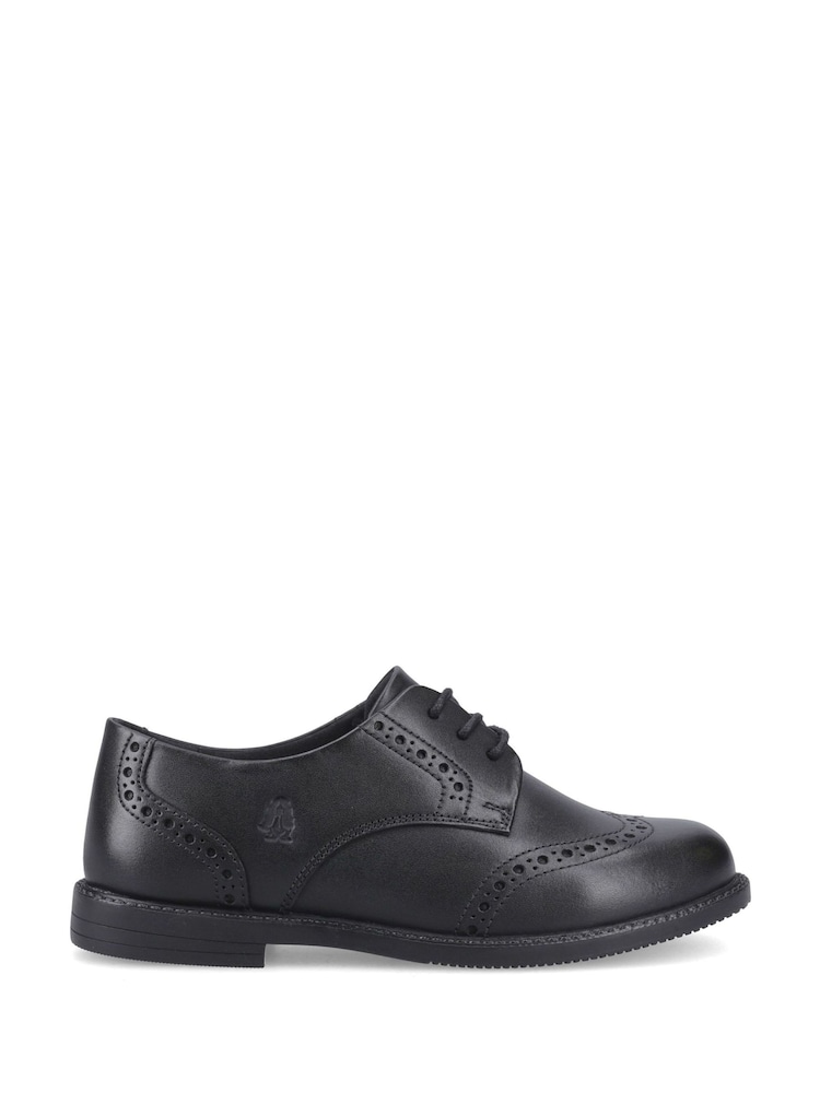 Hush Puppies Black Ava Brogue Senior School Shoes - Image 1 of 4