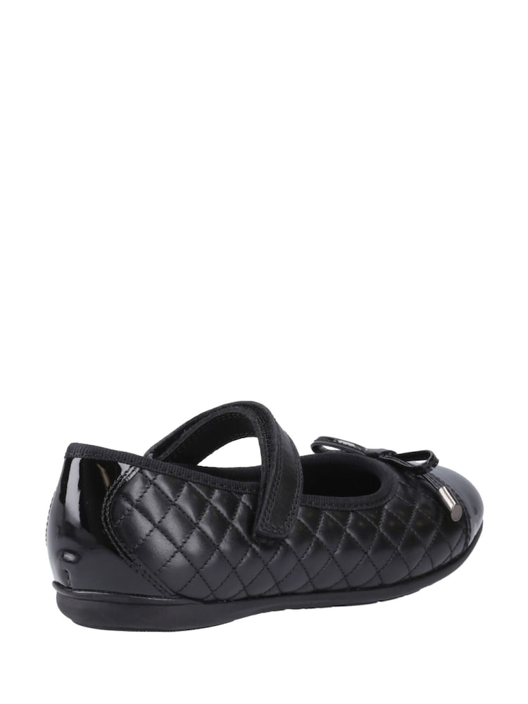 Hush Puppies Black Lottie Quilt Ballerina Senior School Shoes - Image 2 of 4 Hush Puppies Black Lottie Quilt Ballerina Senior School Shoes - Image 2 of 4