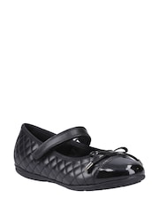 Hush Puppies Black Lottie Quilt Ballerina Senior School Shoes - Image 3 of 4