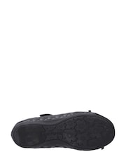 Hush Puppies Black Lottie Quilt Ballerina Senior School Shoes - Image 4 of 4