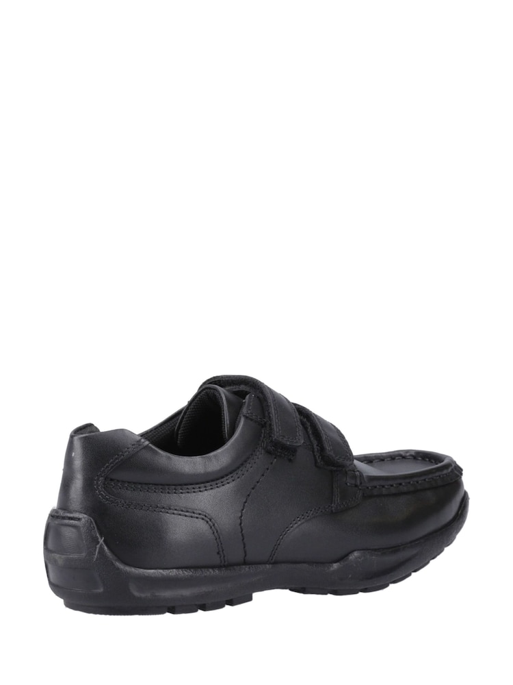 Hush Puppies Black Maddox Touch Fastening Senior School Shoes - Image 2 of 5 Hush Puppies Black Maddox Touch Fastening Senior School Shoes - Image 2 of 5